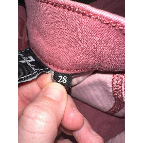 7 For All Mankind Rust Highrise Skinny Jeans Size 28 - Picture 4 of 4